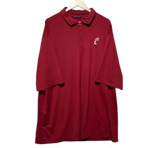 Cutter and Buck Mens Red Cincinnati Bearcats Polo Shirt 2XT 2XLT Embroidered